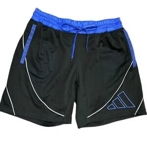Adidas & Daniel Patrick Mens Size Large Black and Blue Elastic Waist Shorts
